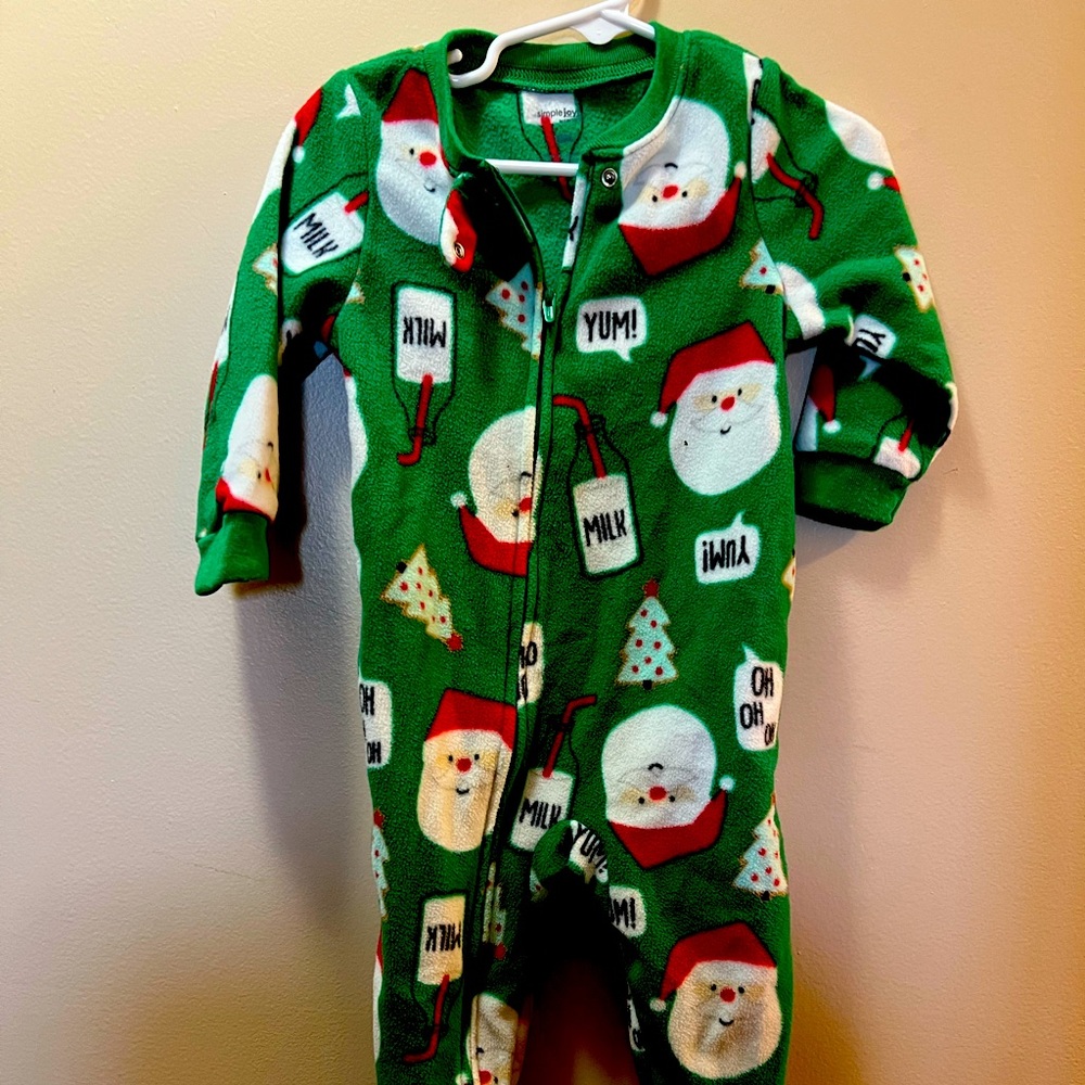 Toddler footed  Christmas fleece sleeper
